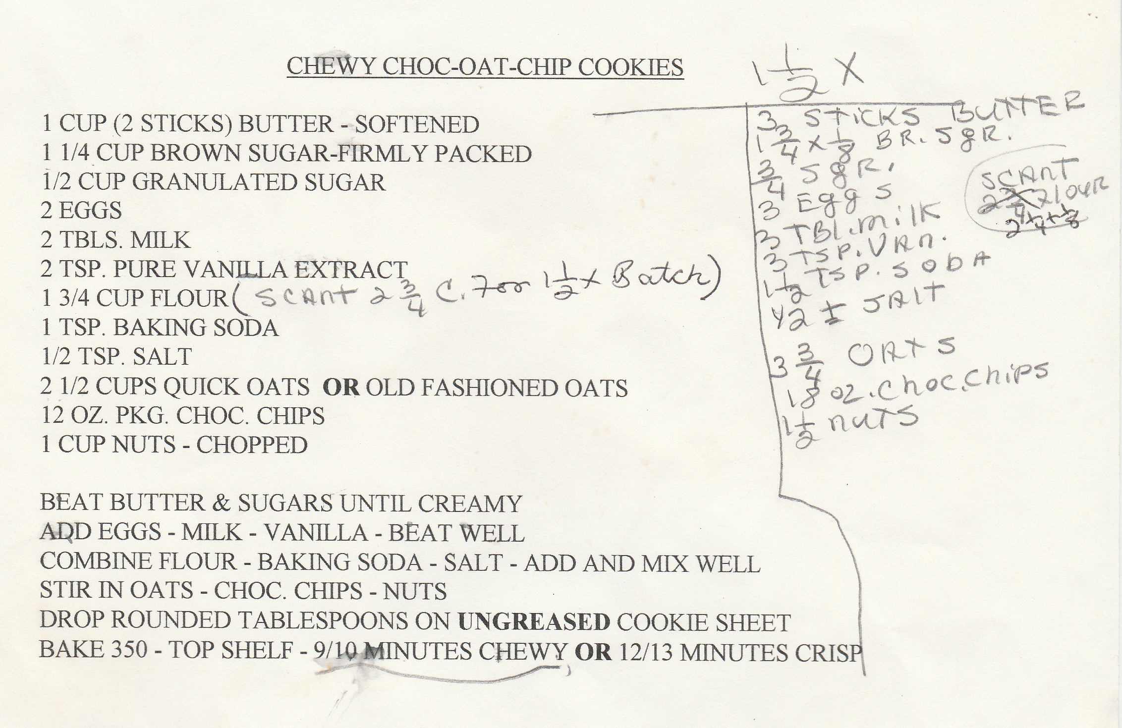 Chewy Choc-Oat-Chip Cookie recipe.  The text is contained in this blog post.